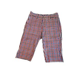 Vineyard Vines Red White and Blue Gingham Shorts with Raw Hem Size 28 Unisex